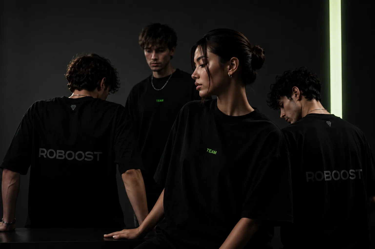 ROBOOST team in brand uniform